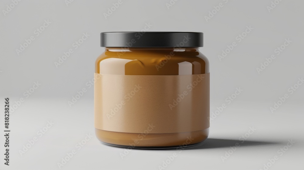 Brown plastic jar with brown cap mockup on white background. Brown plastic jar with brown cap mockup on white background.