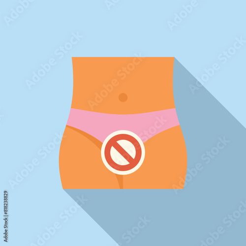 Graphic image depicting a prohibition sign over women panties, symbolizing taboo or restriction