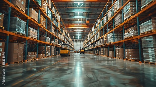 warehouse shelves in warehouse photo