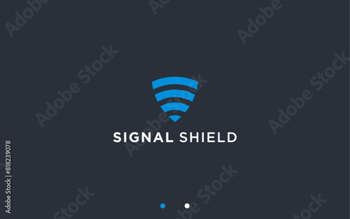 signal shield logo design vector silhouette illustration