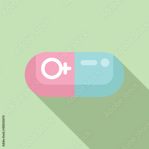 Capsule pill icon split with female and male gender symbols promoting gender equality