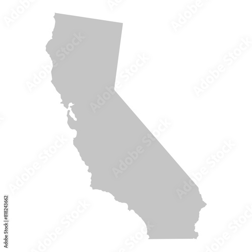 A gray outline of the state of California