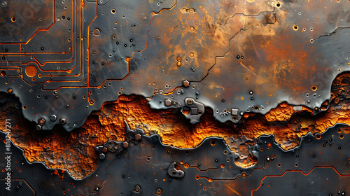 Futuristic Canvas: Abstract Textures and Technology Elements