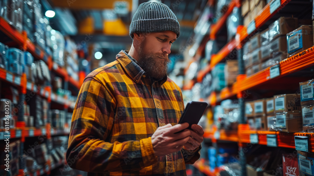Warehouse Worker Checking Product with Tablet Warehouse Worker Checking Product with Tablet