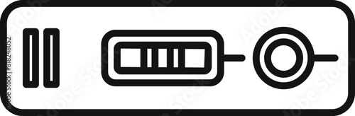 Vector illustration of a usb flash drive icon in outline style, isolated on white