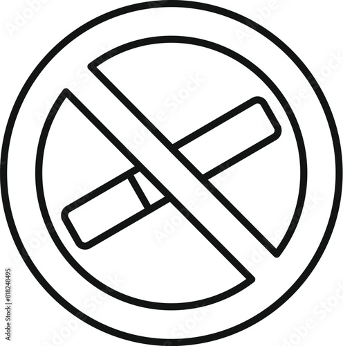 Simple line art illustration of a no smoking symbol, easy to use for public health messages