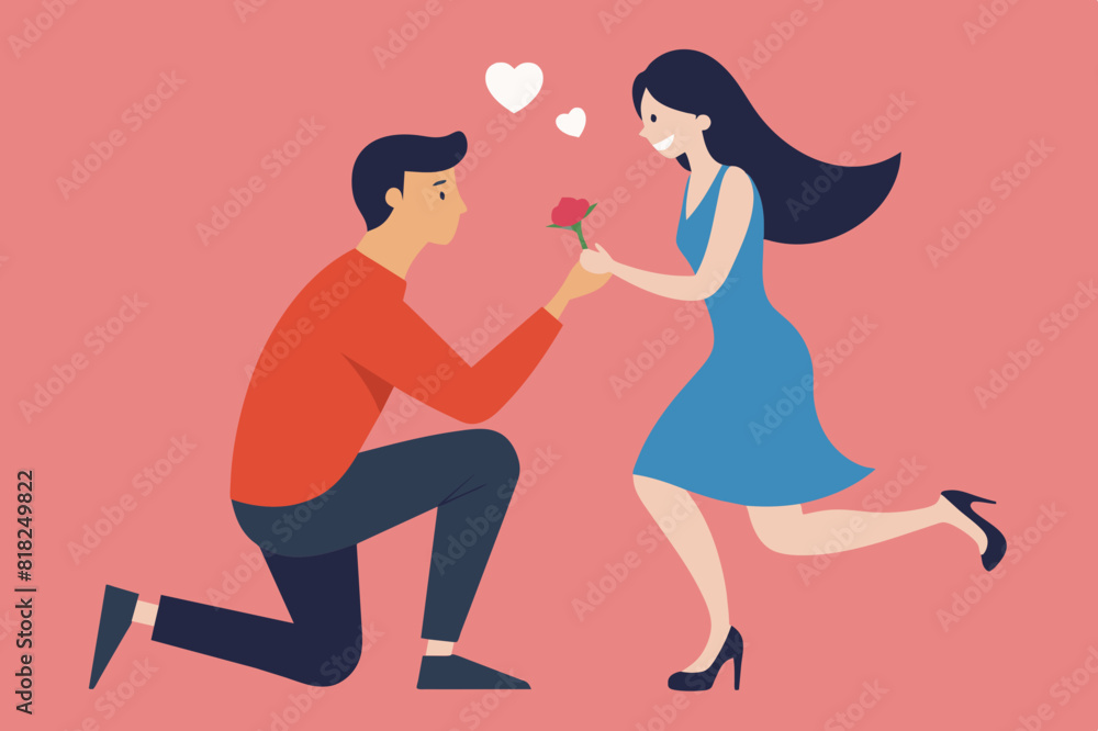 boyfriend proposing vector illustration boyfriend proposing vector illustration