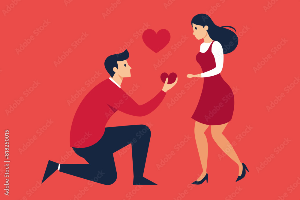 boyfriend proposing vector illustration boyfriend proposing vector illustration