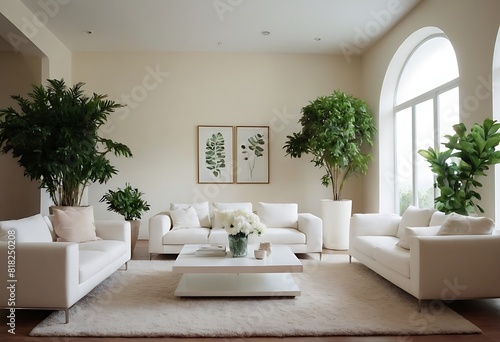 Frame mockup  ISO A paper size. Living room poster mockup. Interior mockup with house white background. Modern interior design. 3D render
