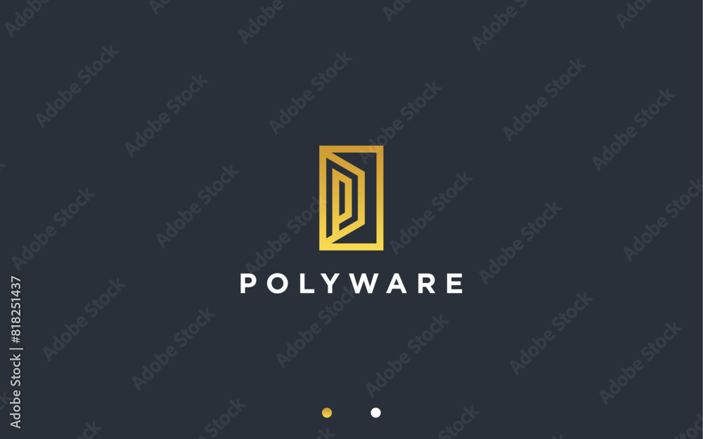 Fototapeta premium letter p with door logo design vector silhouette illustration