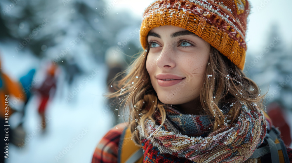 Woman in Yellow Hat and Scarf Woman in Yellow Hat and Scarf