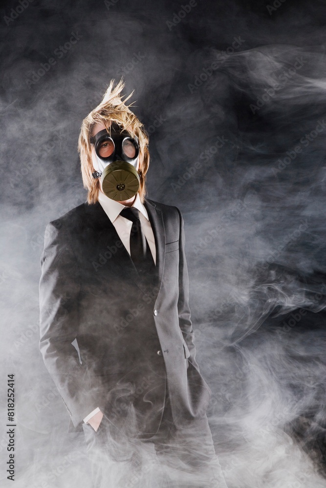 Man Wearing A Gas Mask Man Wearing A Gas Mask