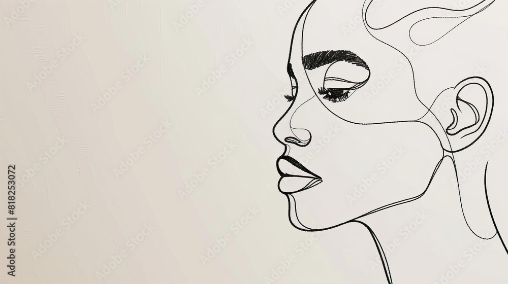modern one line drawing of black womans profile minimalist art illustration modern one line drawing of black womans profile minimalist art illustration