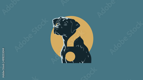 Dog Question Mark Logo Design Negative Space Style |Creative Pet Logo Illustration