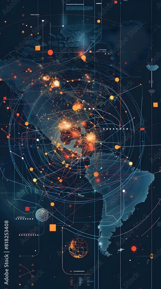 Fototapeta premium Visualizing the Intricate Web of Global Financial Interconnections