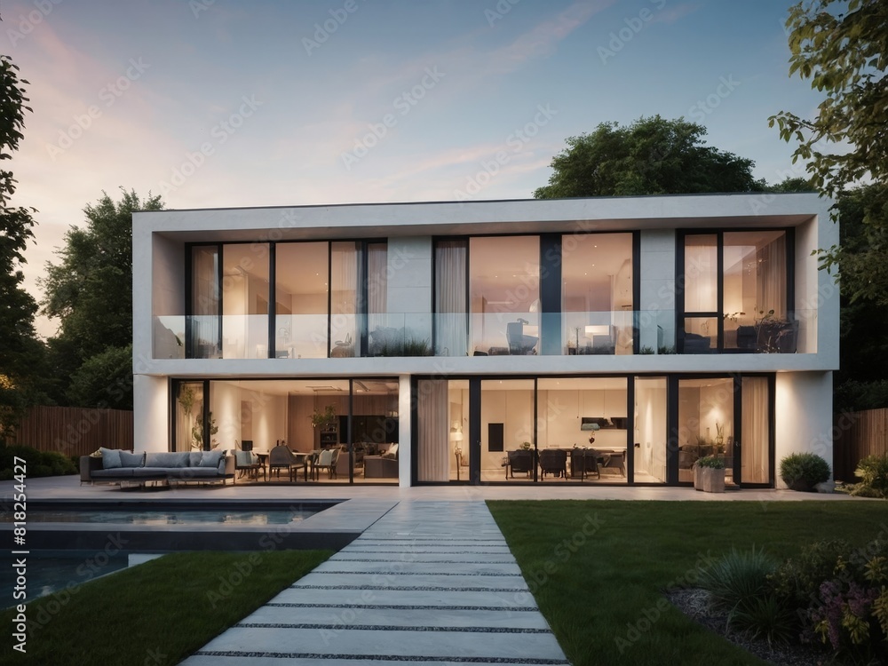 Modern residential district with green roof and balcony generated by AI Modern residential district with green roof and balcony generated by AI