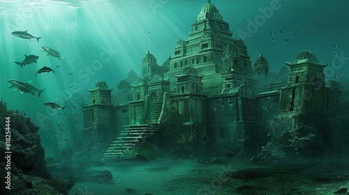Lost City of Atlantis Mystique. Generative AI