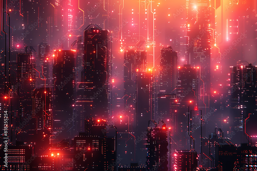 Futuristic Landscape of Abstract Textures and Technology Futuristic Landscape of Abstract Textures and Technology