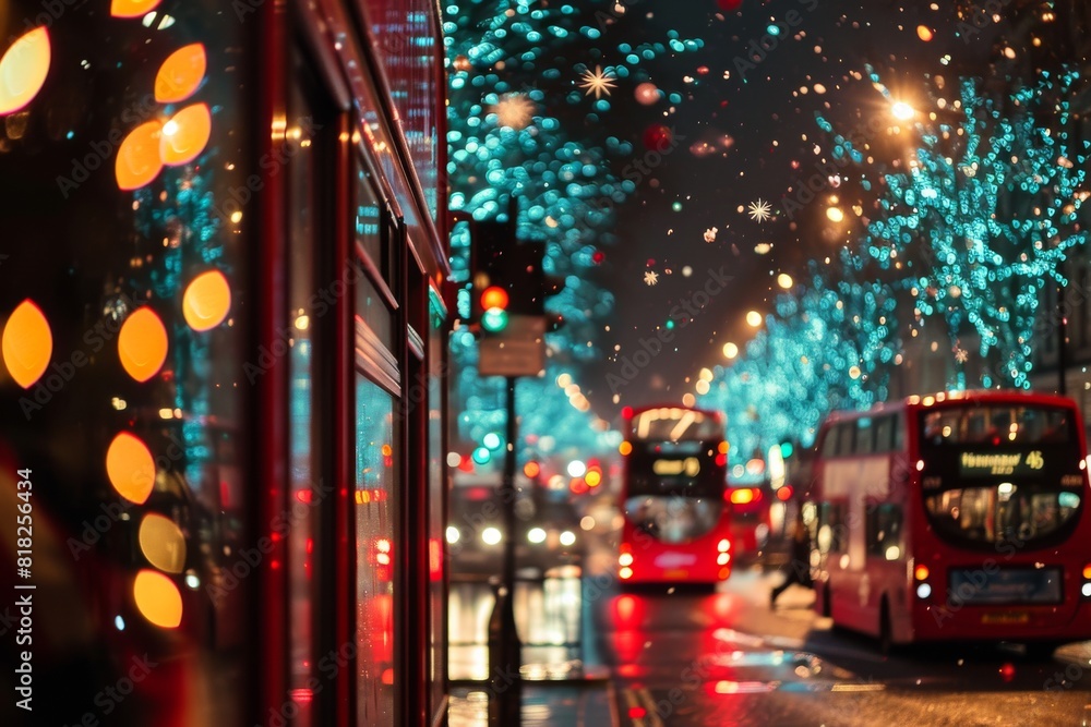 Night view in London, London during Christmas, AI-generated Night view in London, London during Christmas, AI-generated