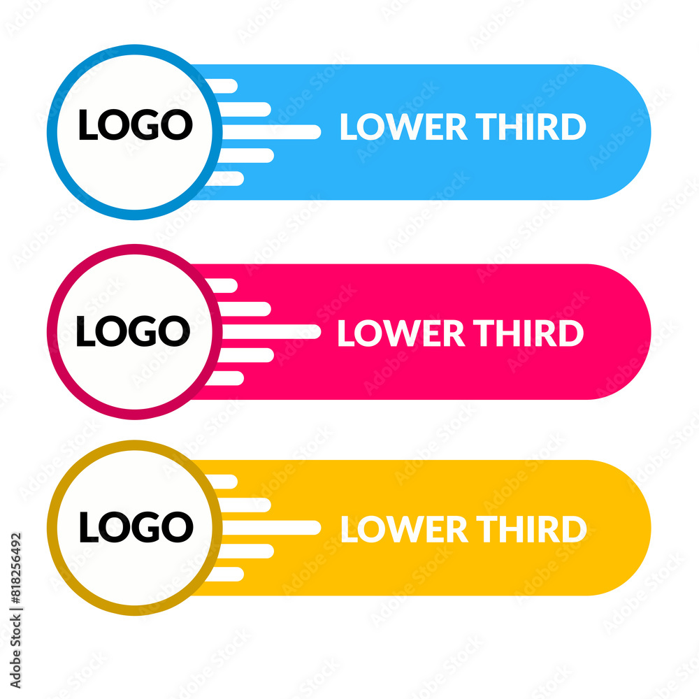 Set of luxury lower third label banner for social media Set of luxury lower third label banner for social media