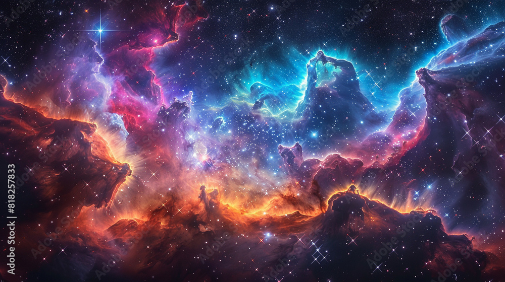 Fototapeta premium Exploring the Colorful Cosmos Delving into Space -Galaxies - Clouds and Nebulas