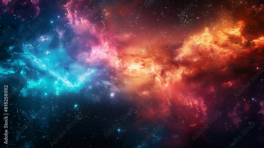 Naklejka premium Exploring the Colorful Cosmos Delving into Space -Galaxies - Clouds and Nebulas