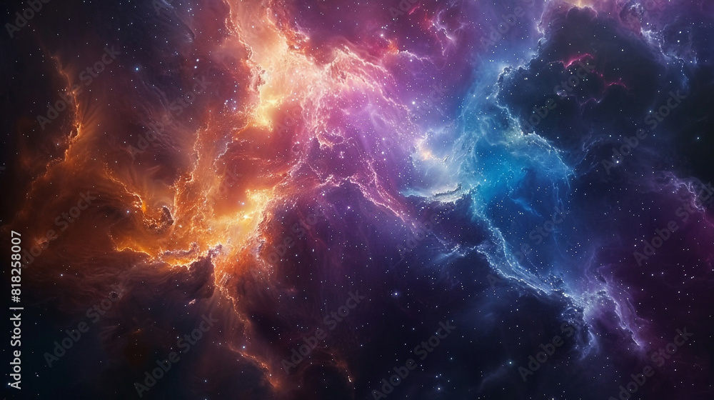 Fototapeta premium Exploring the Colorful Cosmos Delving into Space -Galaxies - Clouds and Nebulas