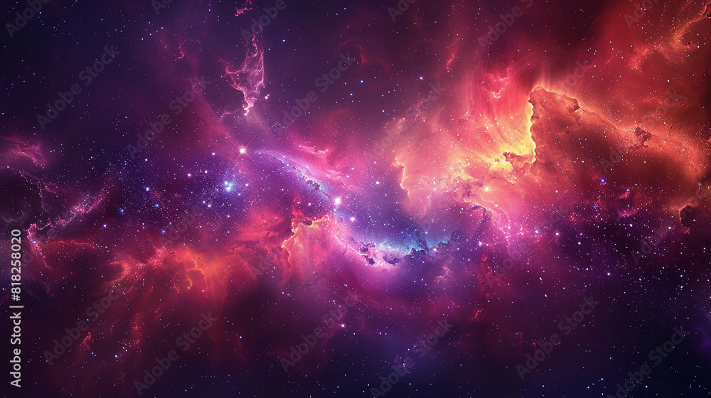 Naklejka premium Exploring the Colorful Cosmos Delving into Space -Galaxies - Clouds and Nebulas