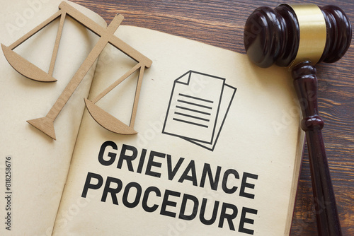 Grievance procedure is shown using the text
