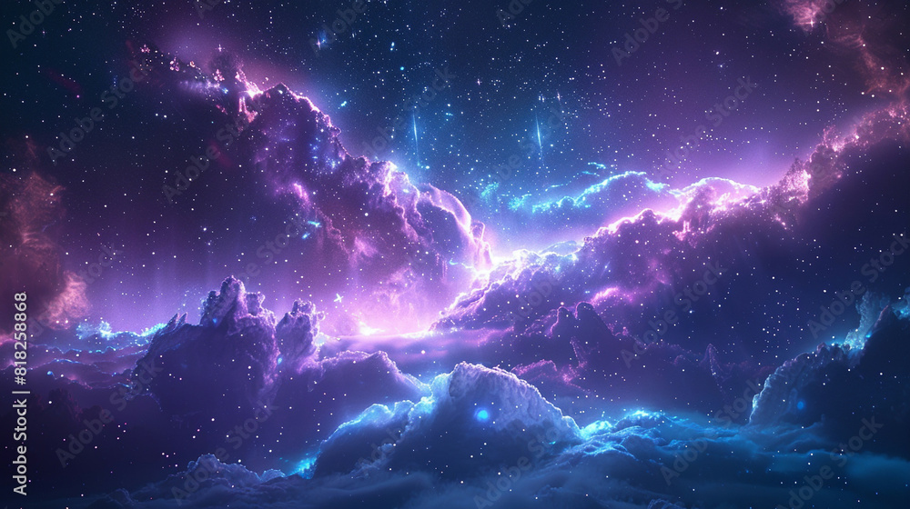 Fantasy Starry Night Sky in Blue and Purple A Magical Journey Through Celestial Colors and Dreamlike Landscapes Fantasy Starry Night Sky in Blue and Purple A Magical Journey Through Celestial Colors and Dreamlike Landscapes