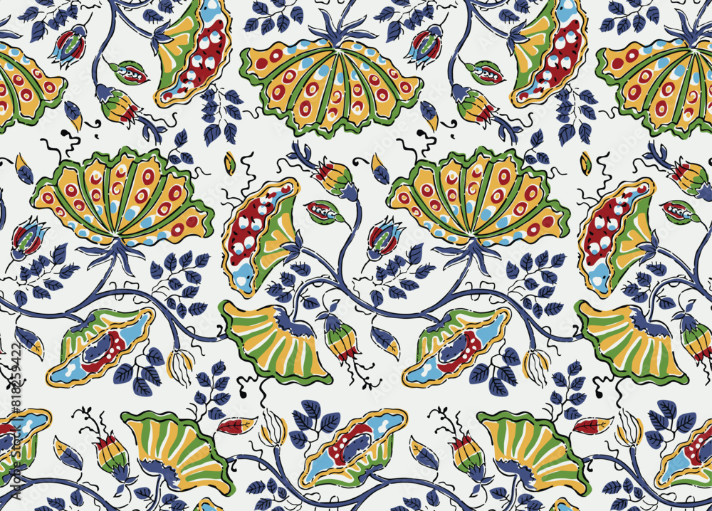 HAND DRAWN MUGHAL FLORAL JAIPUR PRINTS SEAMLESS PRINT DIGITAL PATTERN HAND DRAWN MUGHAL FLORAL JAIPUR PRINTS SEAMLESS PRINT DIGITAL PATTERN