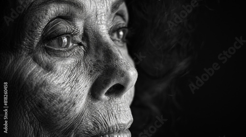 Portrait of Elderly Man in Black and White