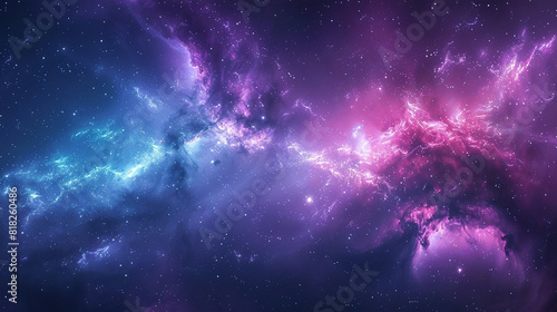 Fantasy Starry Night Sky in Blue and Purple A Magical Journey Through Celestial Colors and Dreamlike Landscapes