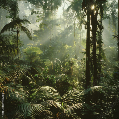 Deep tropical jungles of Southeast Asia in august