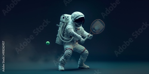 astronaut plays tennis .Generative AI