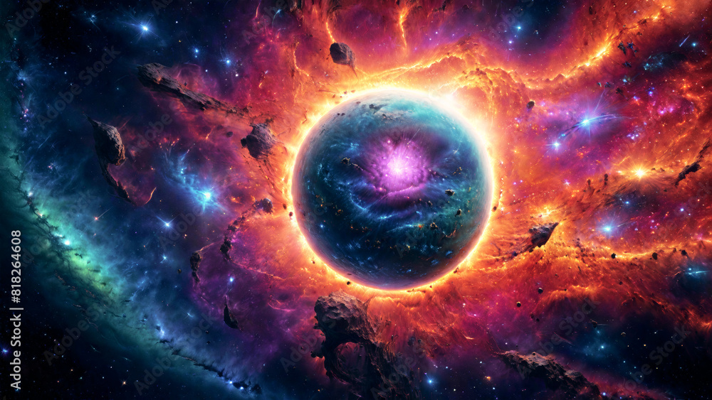 Naklejka premium A breathtaking space nebula galaxy