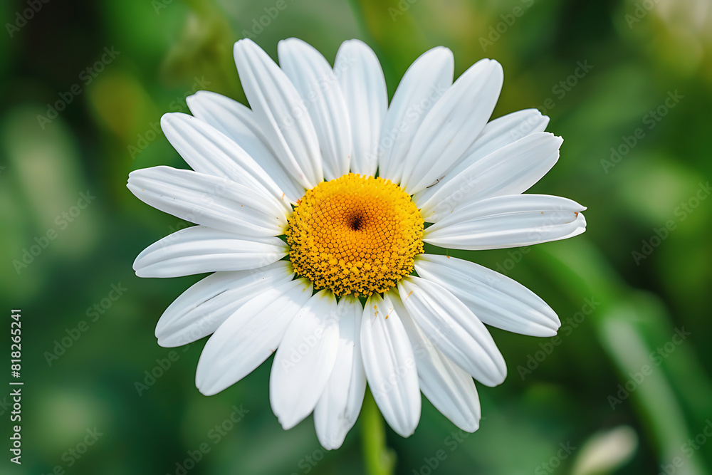 Daisy flower in blurred background. Close-up view of a wildflower in bokeh background. AI-generated Daisy flower in blurred background. Close-up view of a wildflower in bokeh background. AI-generated