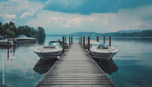 A wooden pier with a boat docked at the end © terra.incognita