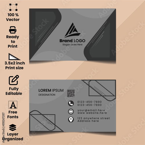 Minimalist Premium Modern vector Business Card with elegant luxury looking, corporate business card vector design template layout