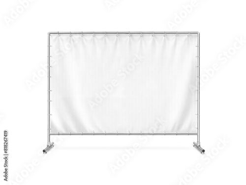 An image of a White Press Wall Banner isolated on a white background