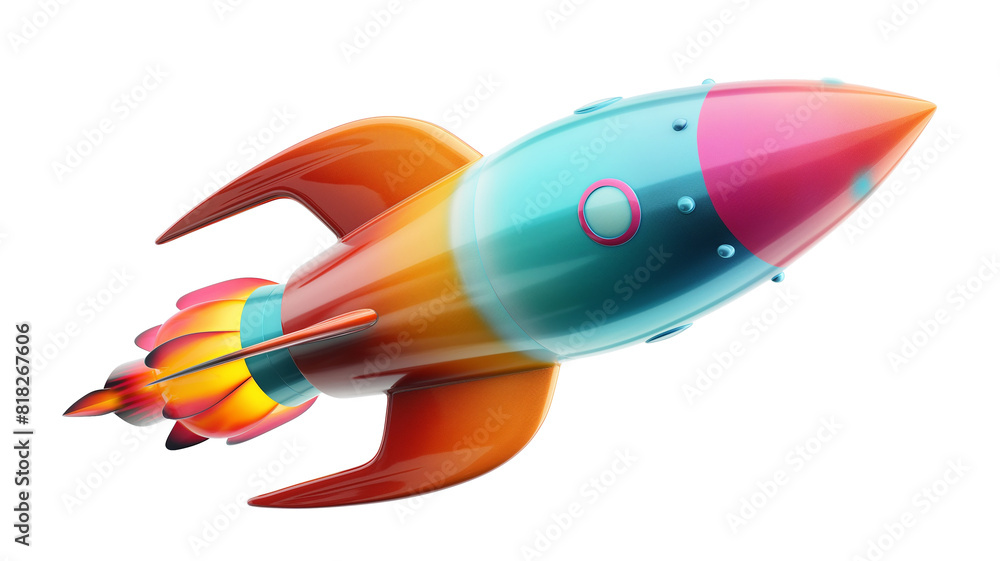 Colorful Rocket Ship in Space - Educational and Inspirational Image isolated on a transparent background Colorful Rocket Ship in Space - Educational and Inspirational Image isolated on a transparent background