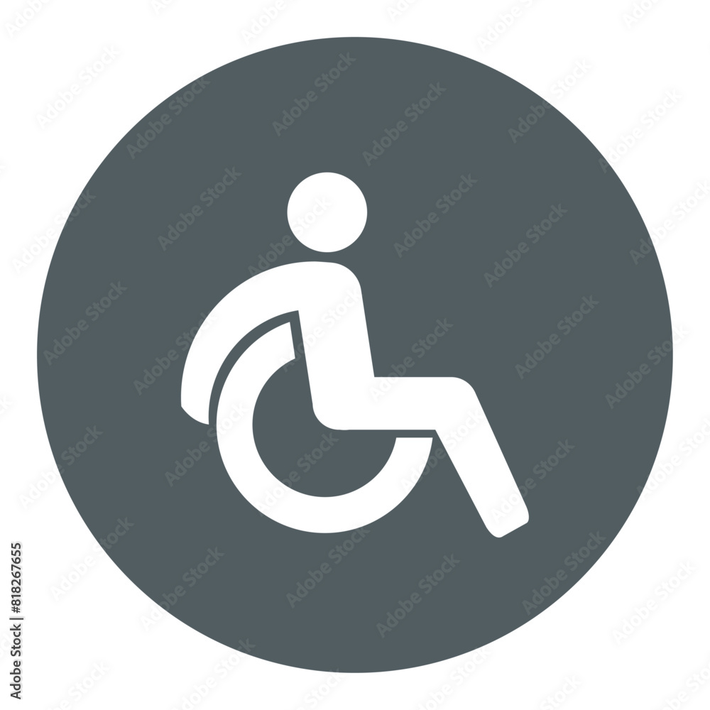 Wheelchair / handicapped access sign or symbol flat icon for websites and print Wheelchair / handicapped access sign or symbol flat icon for websites and print