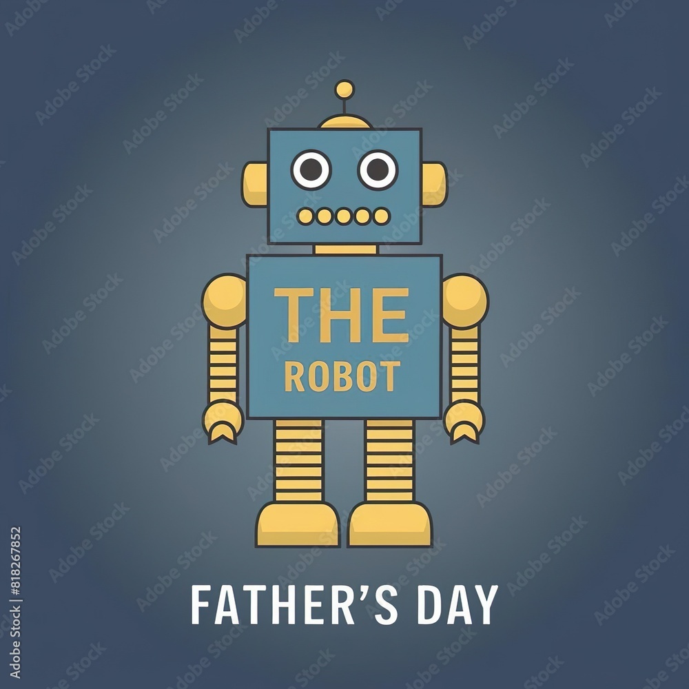 Naklejka premium Father's Day robots 