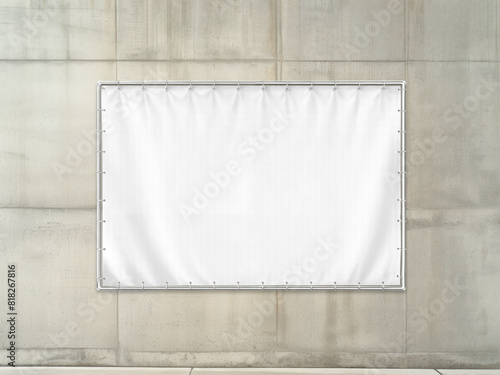 An image of a White Advertising Banner isolated on a white background