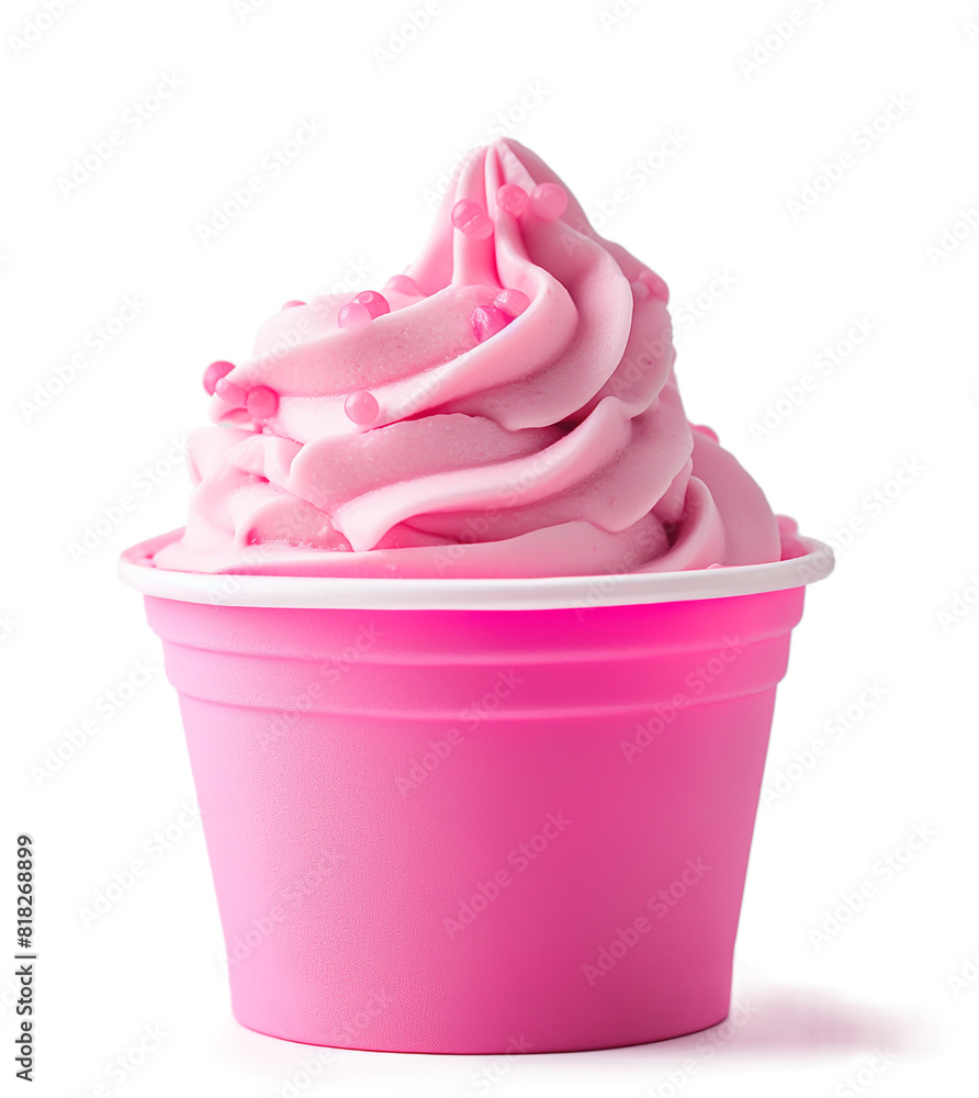 Cool Summer Ice Cream In A Pink Cup isolated on a transparent background Cool Summer Ice Cream In A Pink Cup isolated on a transparent background