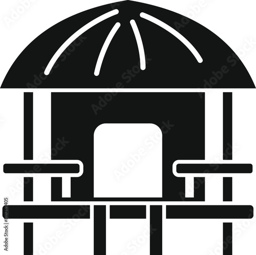Vector icon of a simple gazebo structure for park and garden themes