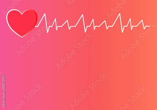 heart with heartbeat, cardiogram