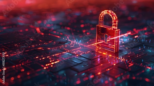  Lock Icon cyber security of digital data network protection. High speed connection data analysis. Technology data network conveying connectivity background concept.