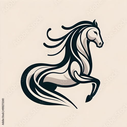 illustration of a horse figure  minimal style  hand drawn artwork