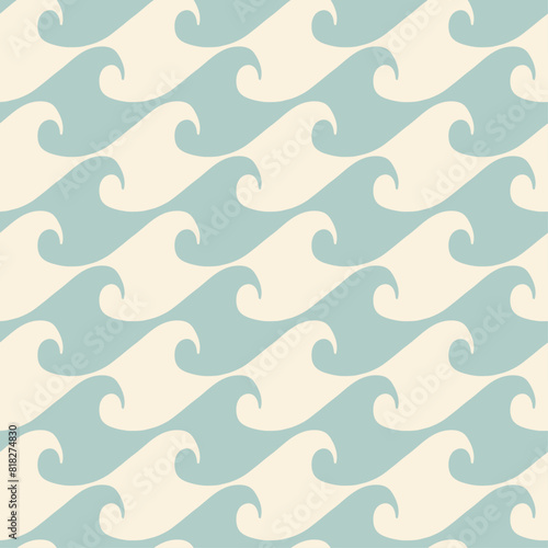 boho ocean, wave, marine, summer beach, coastal, tropical seamless pattern background, print, pattern, greeting card, banners, web, wrapping paper, fashion, fabric, textile, wallpaper, cover